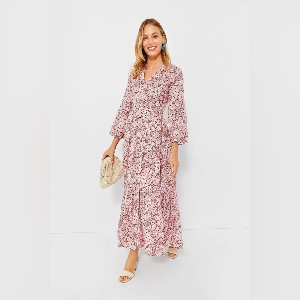 Tuckernuck Hyacinth House Wendy Wrap dress Red Floral NWT